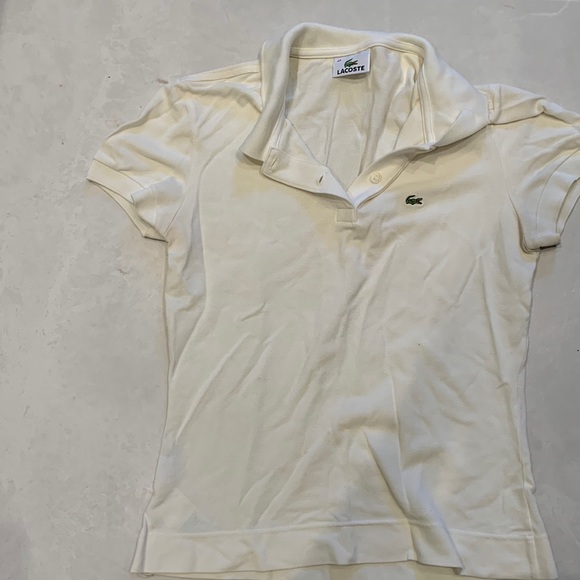 Lacoste Polo cream collar, short sleeves, perfect condition - Picture 1 of 2